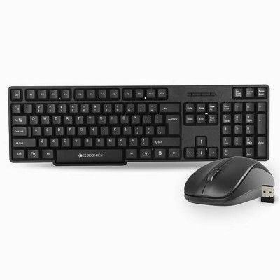 ZEBRONICS Zeb-Companion 107 and Mouse Combo with Nano Receiver Wireless Laptop Keyboard  (Black)