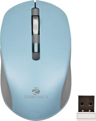 ZEBRONICS Zeb-Jaguar Wireless Mouse, 2.4GHz (Light Blue+Grey)