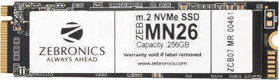 ZEBRONICS ZEB-MN26 256GB M.2 NVMe Solid State Drive (SSD), with 1900MB/s Read Speed, PCIe Gen 3.0, Next Level Performance