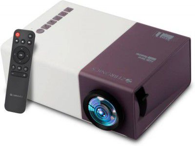 ZEBRONICS ZEB-PIXAPLAY 11 LED with FHD1080p support, built in speaker,Dual power input (1500 lm) Portable Projector  (White, Purple)