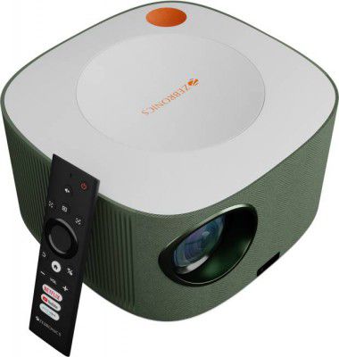 ZEBRONICS ZEB-PIXAPLAY 26 (5000 lm) 1080p Full HD, 508 cm Screen, Dolby Support Smart Projector  (Green)