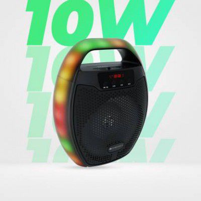 ZEBRONICS Zeb-PSPK 3 (Sound feast 60) with Bluetooth v5.0, 6 RGB Modes, 20hrs playback time 10 W Bluetooth Speaker  (Black, Stereo Channel)