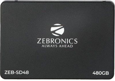 ZEBRONICS ZEB-SD48 480GB 2.5 inch(6.3cm) Solid State Drive (SSD), with SATA III Interface, 6Gb/s, Fast Performance, Ultra Low Power Consumption, S.M.A.R.T. Thermal Management and Silent Operation.