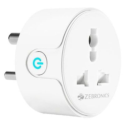 Zebronics ZEB-SP110, Smart Wi-Fi Plug Compatible Google Assistant & Alexa, Supports Upto 10A and Comes a Dedicated APP That Features Scheduled Control.