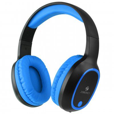 ZEBRONICS Zeb-Thunder Wireless Bluetooth Over The Ear Headphone, FM, mSD, 9 hrs Playback 