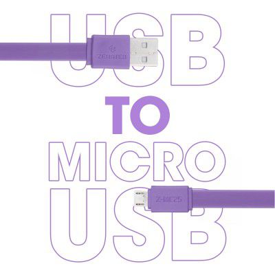 ZEBSTER Z-MC25 USB to Micro USB Cables,3A, 25cm cable, Mobile/Laptop Compatible(Lavender)