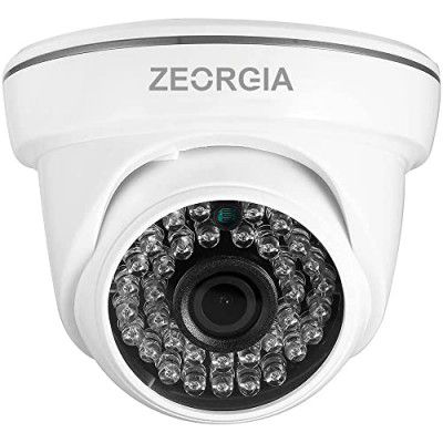 ZEORGIA 2MP Full HD IR Dome Night Vision/CCTV Home Security White Color, 3.6Mm Lens Angle Night Video Dome Camera