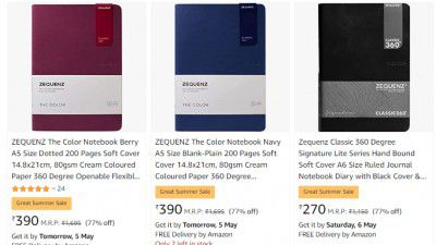 ZEQUENZ The Color Notebook up to 77% off starting From Rs.270 