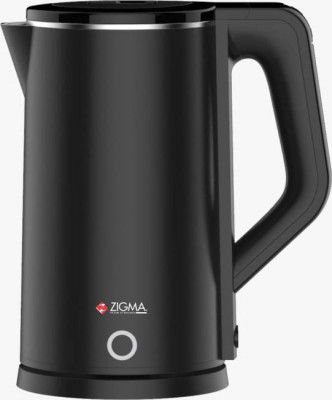 zigma Rapid Star 1500 W Stainless Steel Double Wall Electric Kettle (1.8 L, Black)