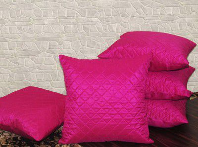 Zikrak Exim Quilted Cushion Cover Pack of 5 (Rani, 20 X 20 INCH)