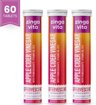 Zingavita Women Apple Cider Vinegar Effervescent Tablets for Weight Management (3 x 20 Tablets)