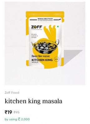 CRED | Zoff Food Kitchen King Masala at Rs.19