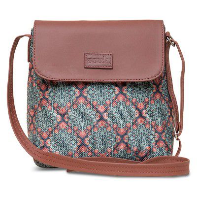 ZOUK Printed Women's Hand Crafted Vegan Leather Flap Sling Bag