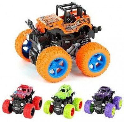 ZUNBELLA 4WD Mini Monster Friction Powered Trucks for Kids with Big Rubber Tyres  (Multicolor)