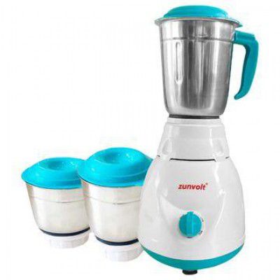 zunvolt 500 Watt 3 Jars Mixer Grinder (22000 RPM, Shock Proof Body, White)