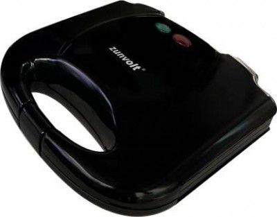 ZunVolt Sandwich Maker - 750W Power, Non-Stick Plates, Adjustable Thermostat, Grill & Toast  (Black)